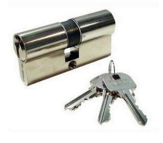 CILINDRO YALE NIQUELADO 80 MM. LEVA LARGA 40X40 LLAVES IGUALES 37010J