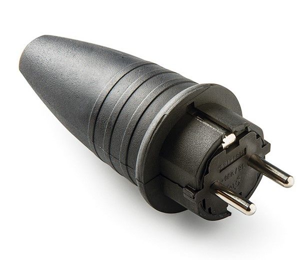 CLAVIJA ENCHUFE 16A GOMA NEGRA R.1144