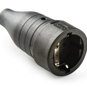 BASE ENCHUFE MOVIL 16A GOMA NEGRA REF.:257