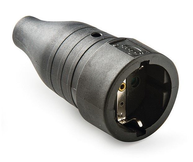 BASE ENCHUFE MOVIL 16A GOMA NEGRA REF.:257