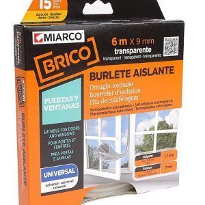 BURLETE ADHESIVO MIARCO TRANSPARENTE 9MMX6MT