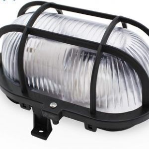 APLIQUE OVALADO GSC PLASTICO E27 60W. 230V. NEGRO