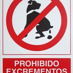 CARTEL (DINA4) PROHIBIDO EXCREMENTOS DE PERROS P388