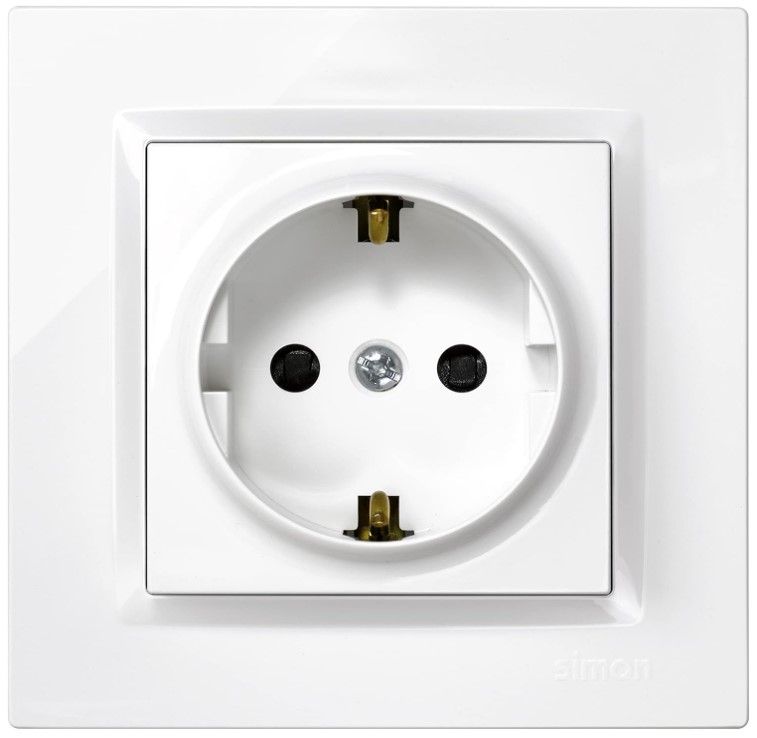 BASE ENCHUFE EMPOTRAR SIMON 10 BLANCO 8'4X8'4X4'5 CMS.