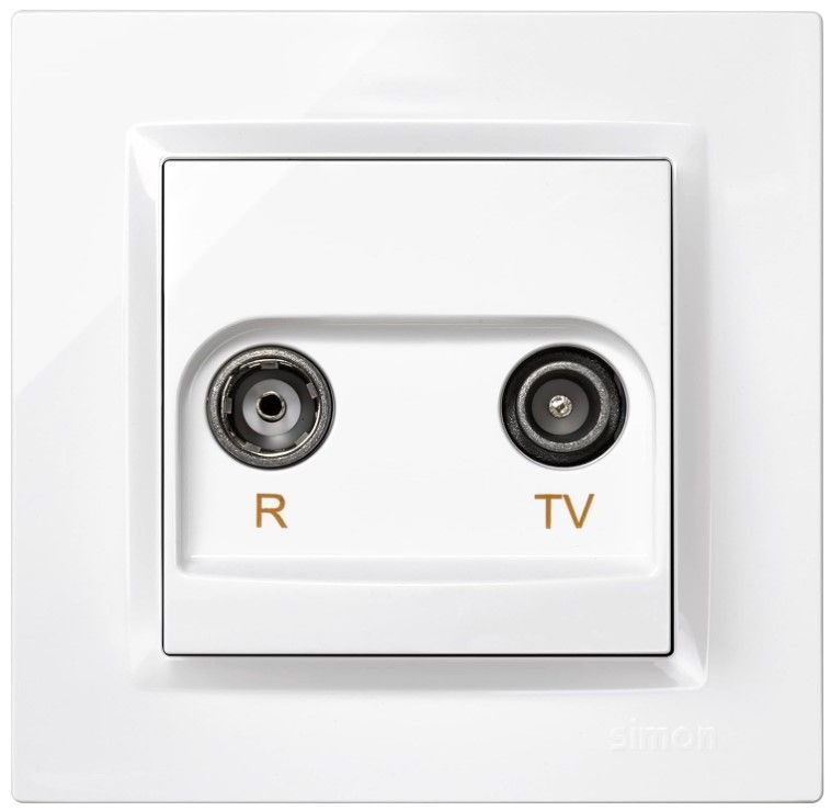 TOMA RADIO/TV EMPOTRAR SIMON 10 BLANCO 8'4X8'4X4'5 CMS.