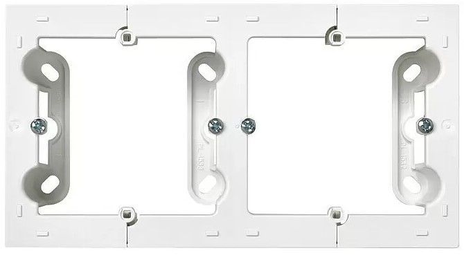 CAJA DOBLE DE SUPERFICIE SIMON 10 BLANCO 15'5X8'4X4 CMS.