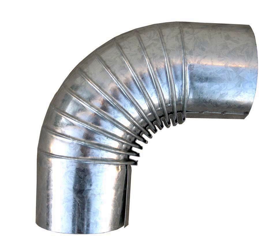 CODO ESTUFA GALVANIZADO DE 100 MM.