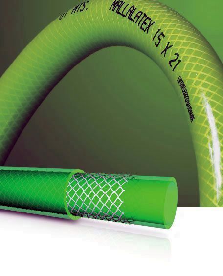 MANGUERA VERDE MALLALATEX 15MM. ROLLO 25MTS