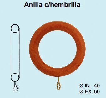 ANILLA RIEL CHYC MADERA TEKA 28MM. BLISTER 10 UNID.