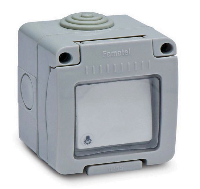 PULSADOR TIMBRE ESTANCO 10A GRIS 19038